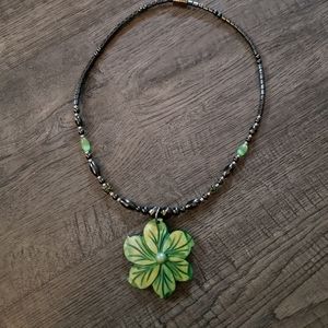 Glass flower necklace